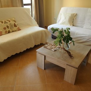 Двата дивана-спалня в хола се разтягат.