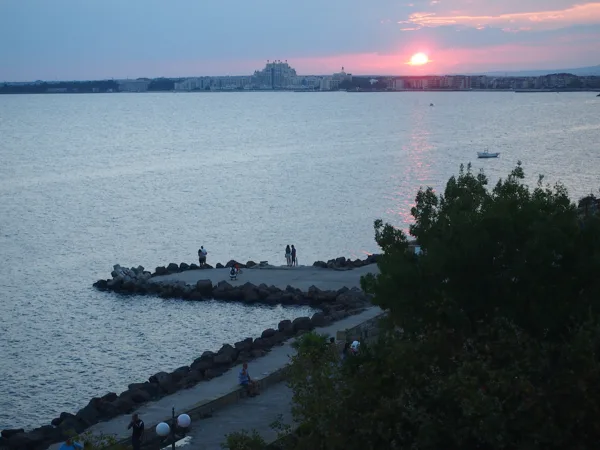 The coastal promenade, stretching for miles , is ideal for strolling or jogging